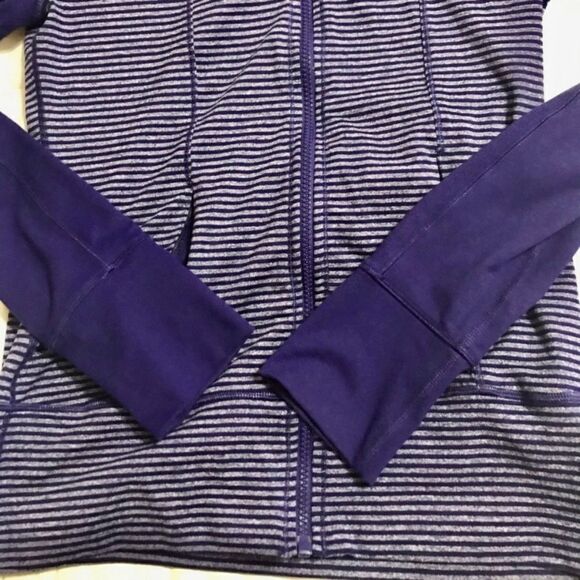 RBX Women’s Purple Striped Full Zip Activewear Light Jacket - Picture 5 of 8